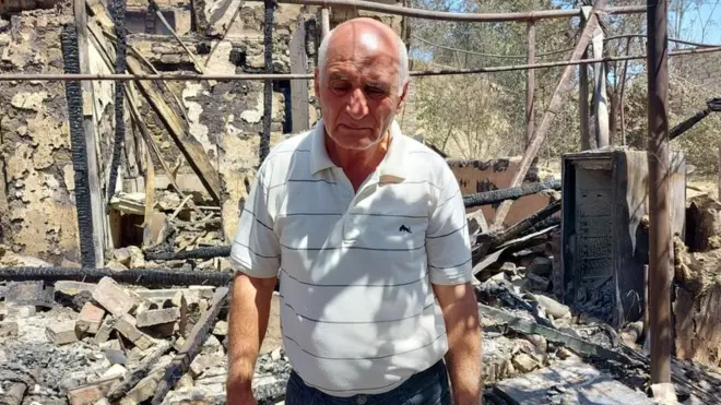 Bayram Ağasıyev, evi yanan kənd sakini