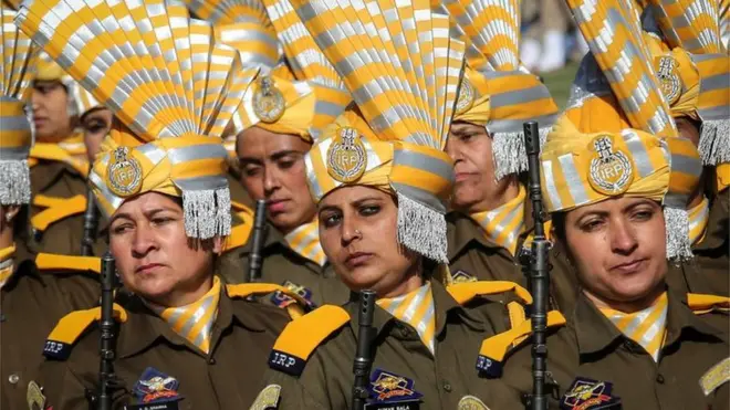 印度女兵接受檢閲