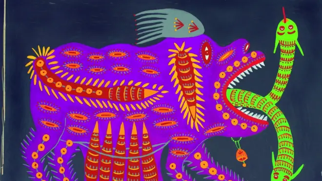 Картина Марії Примаченко "Атомна війна, будь проклята вона!", 1978 рік