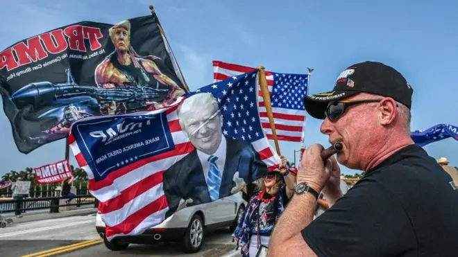 Trump supporters rallied outside Mar-a-Lago on Tuesday