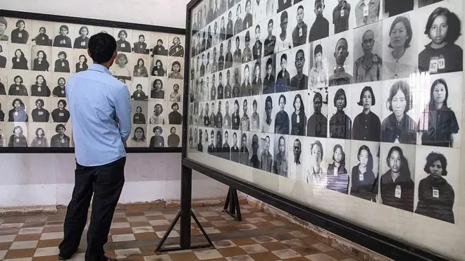The Tuol Sleng Genocide Museum now lies where the S-21 prison once was