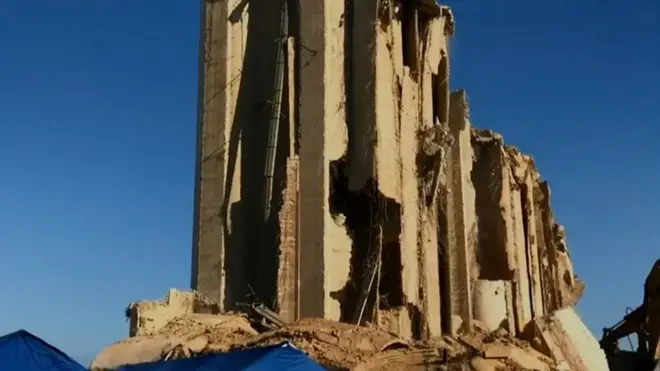 被炸毁的谷物筒仓（7/8/2020）