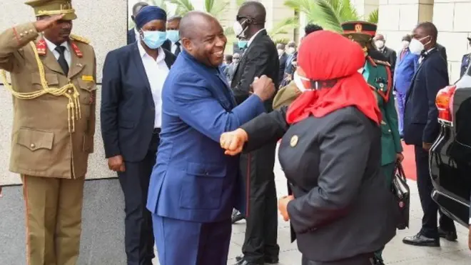 Evariste Ndayishimiye na Samia Suluhu