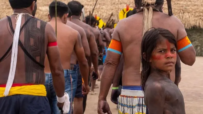 Indígenas se apresentam durante encontro que reuniu representantes 14 etnias estack slotquatro reservas extrativistas na Terra Indígena Menkragnoti, no Pará