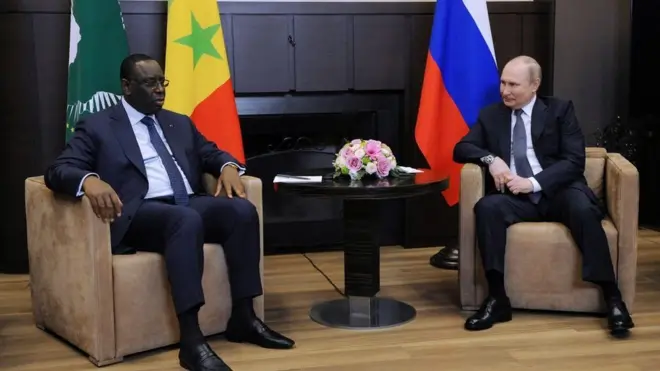 Macky Sall madaxwaynaha senegal iyo dhigiisa Ruushka Putin
