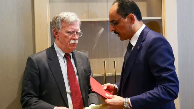 Trump'ın Ulusal Güvenlik Danışmanı John Bolton, Erdoğan'ın Dışpolitika Başdanışmanı İbrahim Kalın ile 2 saat süren bir görüşme yaptı.