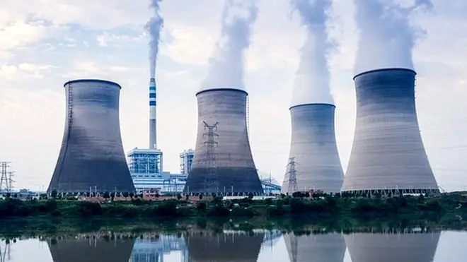 Una central térmica de carbón en Jiangxi, China.