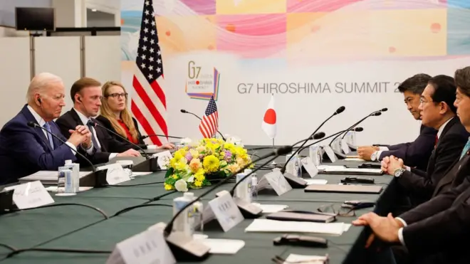 Le président américain Joe Biden a rencontré le Premier ministre japonais Fumio Kishida, avant le sommet du G7 à Hiroshima.