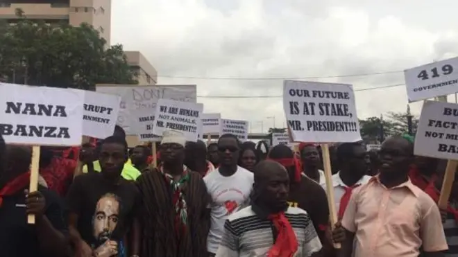 Des manifestants au Ghana