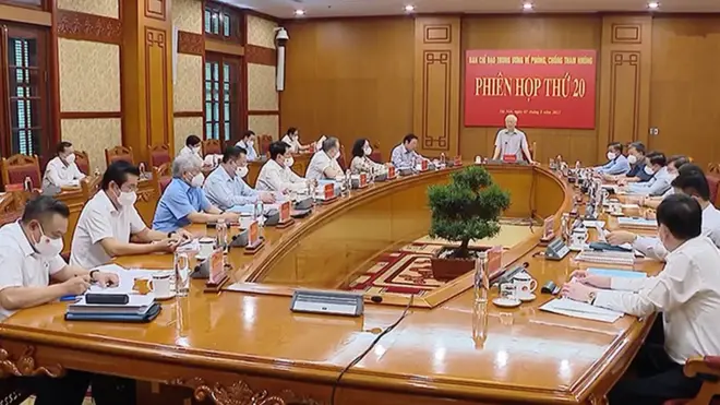 Một phiên họp của Ban Chỉ đạo Trung ương về phòng, chống tham nhũng vào tháng 8/2021.