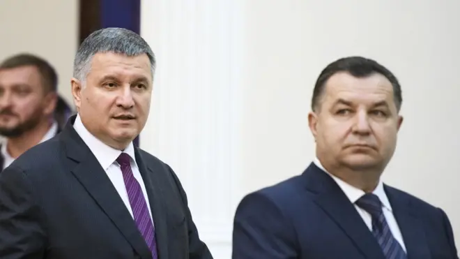 Міністр внутрішніх справ Арсен Аваков та міністр оборони Степан Полторак