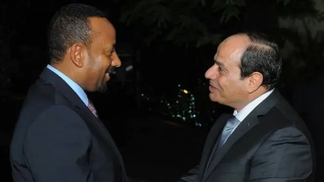 ቐዳማይ ሚኒስትር ኢትዮጵያ ዶክተር ኣብዪ ኣሕመድን ፕረዚደንት ግብጺ ዓብደል ፈታሕ ኣልሲስን (ጸጋም)