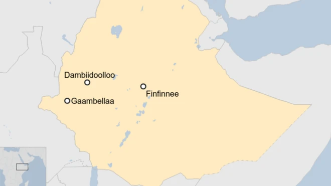 Kaartaa Dambidoolloofi Gaambellaa agarsiisu