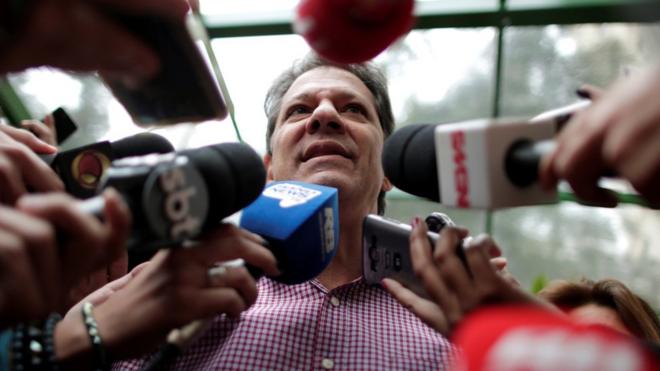 Fernando Haddad ao votar em São Paulo