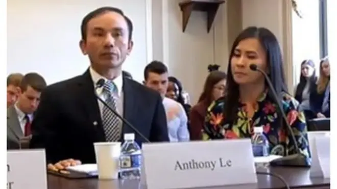 Phát ngôn viên HADC Anthony Lê tại buổi điều trần trước Quốc Hội Mỹ ngày 7/6