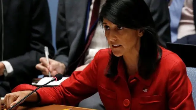 Представник США в ООН Ніккі Хейлі каже, що США готові захищати себе та своїх союзників