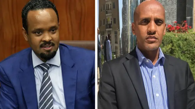 Obbo Ahimad Shiidee (bitaa) fi Obbo Musxafaa Omar (mirga)