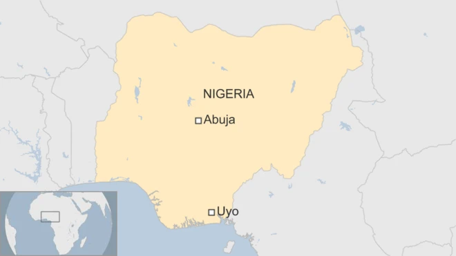 Une carte de la capitale du Nigeria, Abuja où s'est passé le drame