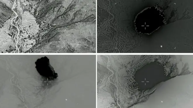 لحظه‌های فرو افتادن و انفجار «مادر همه بمب‌ها» در ولسوالی اچین ولایت ننگرهار افغانستان