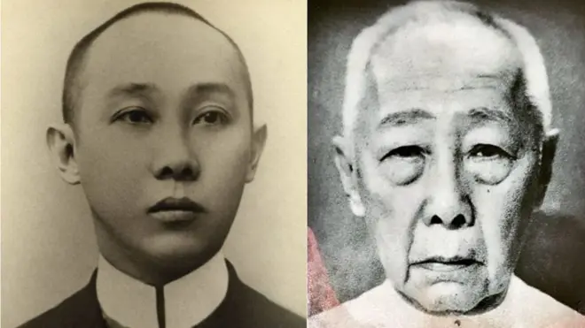 Sie Kong Lian muda (kiri) dan saat dia lanjut usia (kanan).