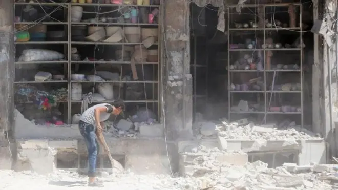 За время конфликта Аллепо практически превратился в руины