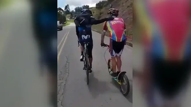 Nairo Quintana y su amigo venezolano