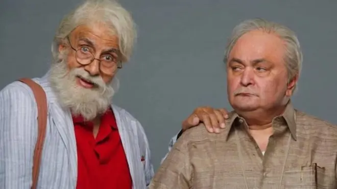 امیتابھ اور رشی کپور فلم کے احک منظر میں