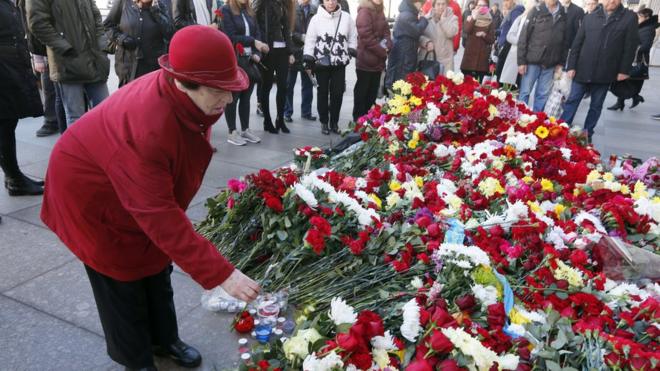 Акция памяти жертв взрыва в Петербурге