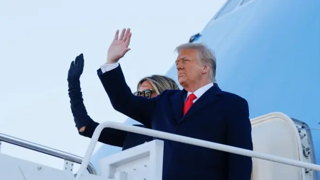 ترامب وميلانيا في آخر يوم في البيت الأبيض