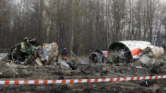 तुपोलोफ़ विमान हादसा, अप्रैल 2010 के हादसे के बाद का मंजर.