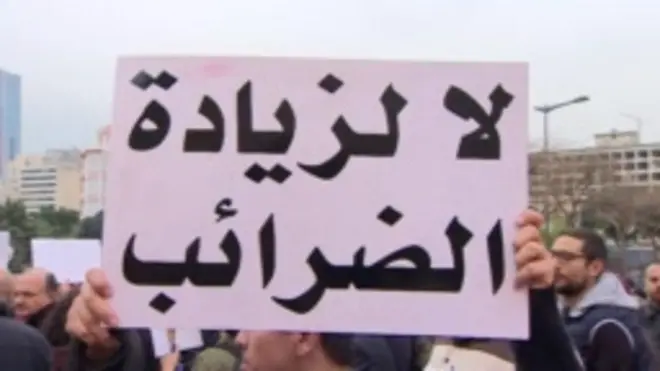 احتجاجات في لبنان رفضا لحزمة جديدة من الضرائب.