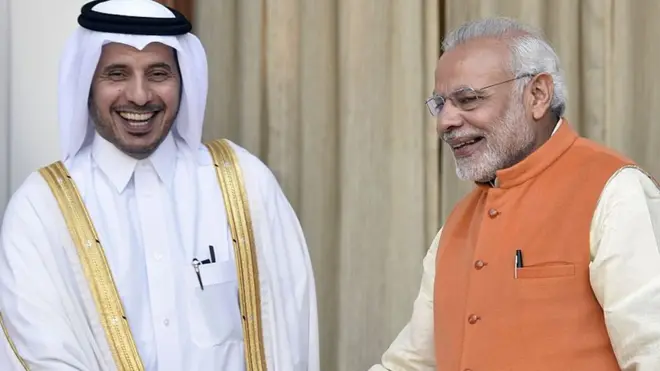 मोदी क़तर के शासक के साथ
