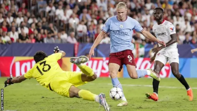 هالاند سجل مرتين في آخر مباراة لفريق مانشستر سيتي في دوري أبطال أوروبا