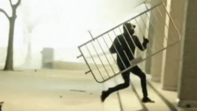 Manifestante en Berkeley