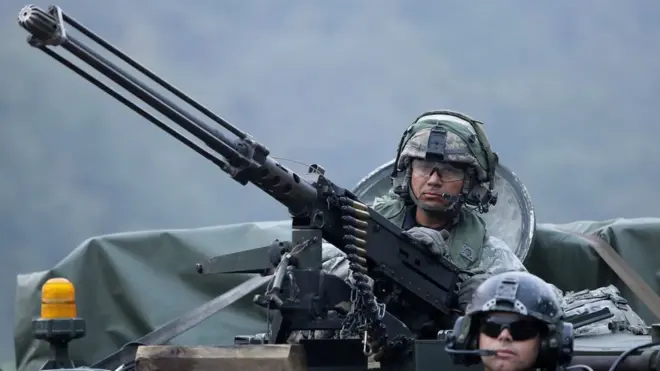 US soldiers take part in "Warrior Strike" exercises in South Korea in September