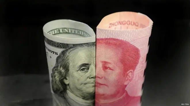 ડૉલર તથા યુઆનની તસવીર