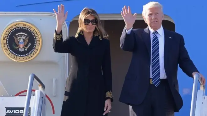 Дональд Трамп и его жена Мелания прилетели в Италию во вторник вечером