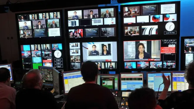 صورة أرشيفية لاستوديو البث للخدمة الفارسية لبي بي سي