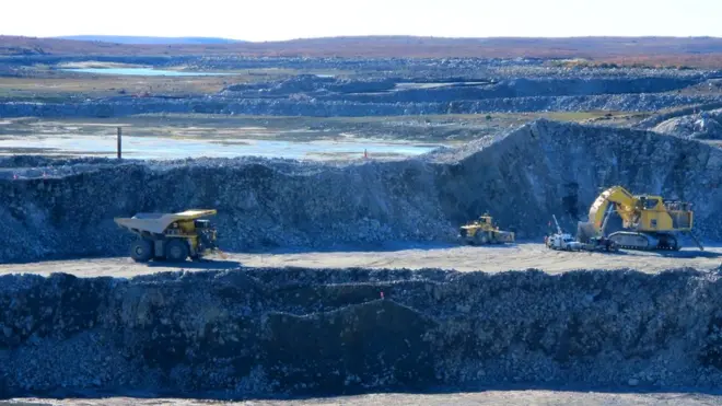 La mina se encuentra en la región del norte de Canadá.