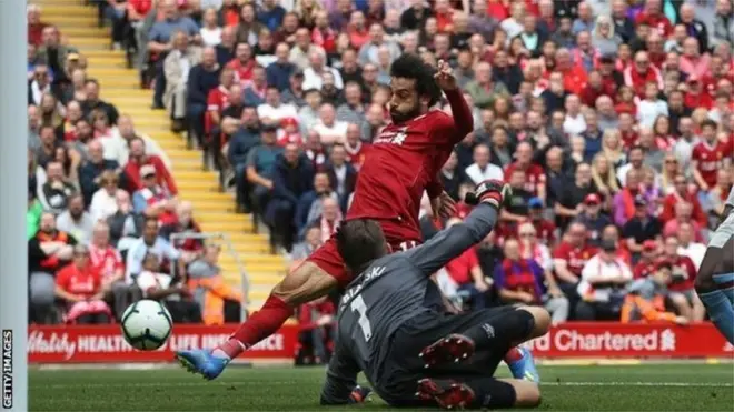 Mohamed Salah a ouvert le score du premier match de Liverpool de la saison.