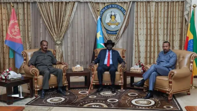 ፕረዚደንት ኢሳይያስ ኣፈወርቂ፡ ፕረዚደንት ሳልቫኪር፡ ቀዳማይ ሚኒስተር ኣቢይ ኣሕመድ