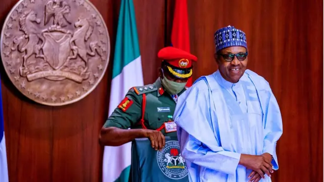 Foto: President Buhari preside over an e-Meeting of the Federal Executive Council at the State House on 3 June, 2020
