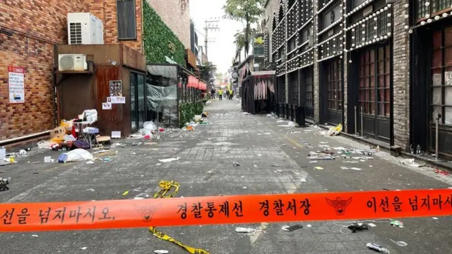 The crush happened in Itaewon's warren of streets