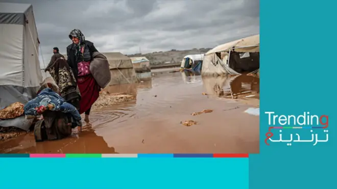 استغاثة من نازحين سوريين بعد غرق مخيماتهم في شمال سوريا