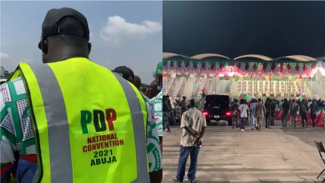 Aworan ibi ipade idibo ẹgbẹ oṣelu PDP nilu Abuja