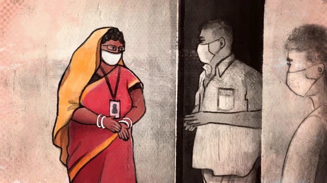 Ms Sahu goes door-to-door educating people about the virus