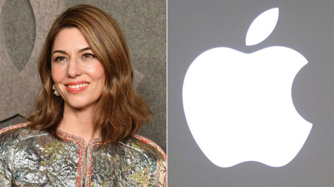 Sofia Coppola y logo de Apple