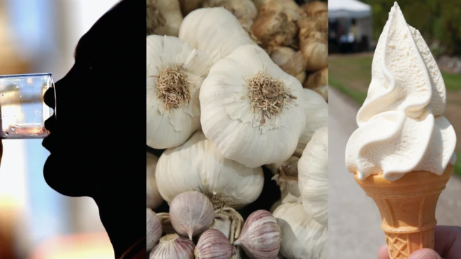 Su içmək, sarımsaq, dondurma