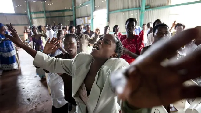 Uganda Pentecostal Church members dey pray for differnet kain miracles including visa to go abroad