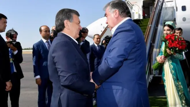 Шавкат Мирзиеёв менен Эмомали Рахмон